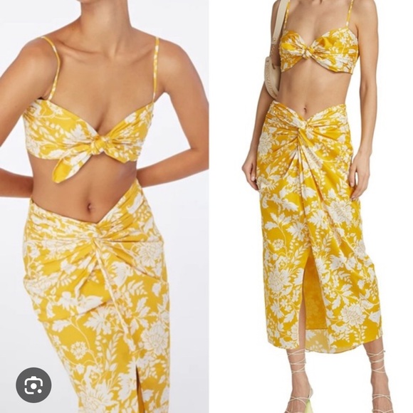 AMUR Dresses & Skirts - Amir Yellow Floral Two-Piece Set